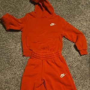 Nike Small Red Kid Hoodie And Sweat Set